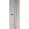 Image 1 : Sterling Silver Shell Stud Earrings & Twisted Rope 20" Necklace - Total Weight: 15.2g