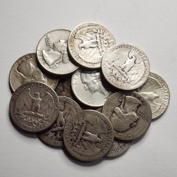 $3.00 Face Value in Assorted 90% Silver United States Quarters