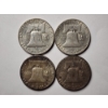 Image 4 : Four Benjamin Franklin 90% Silver United States Half Dollars ~ $2.00 Face Value