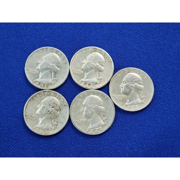$1.25 Face Value of Assorted U.S. 90% Silver Quarters
