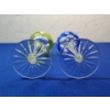 Image 5 : 2 Stunning Murano Crystal Wine Glasses - 6in. Tall