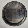 Image 6 : Two Vintage (Brass/Silver-Plate) Engraved Metal Serving Trays (12.5"/15.25") - (Silver-Plate 3lbs)