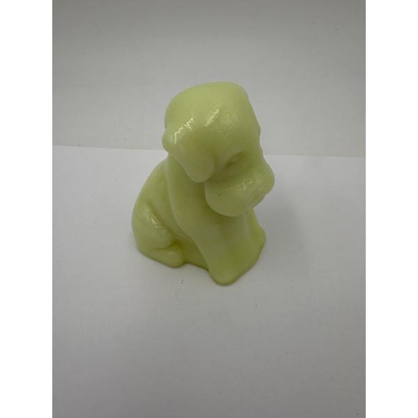 Adorable Degenhart Uranium Glass Dog Figurine - Daffodil - ~2.5 inches 