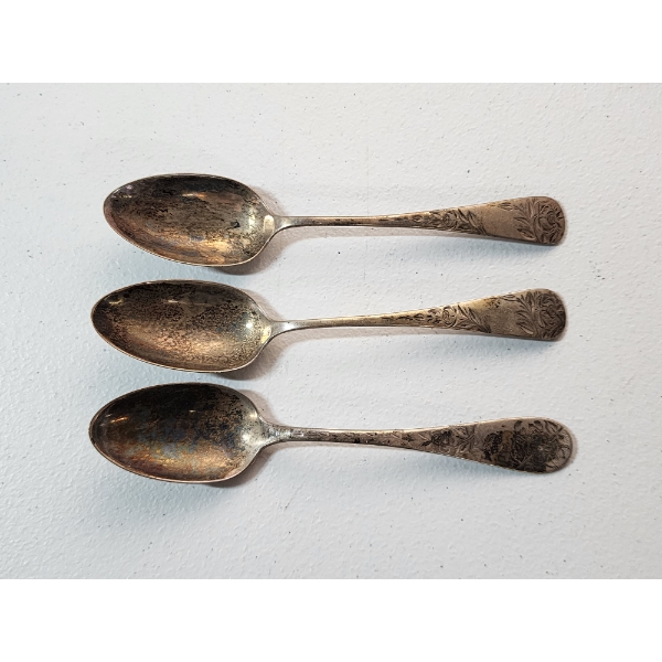 Three Vintage Sterling Silver Spoons TW: 62.7g