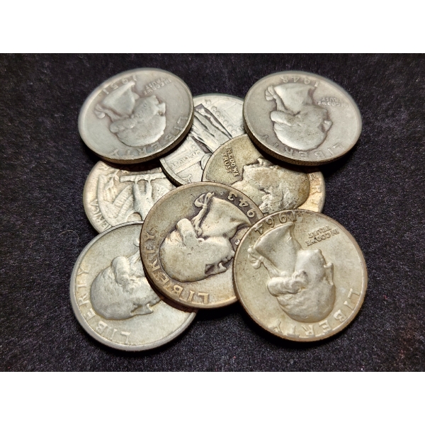 $2.00 Face Value in Assorted 90% Silver U.S. Quarters Including Standing Liberty & Washington Heads