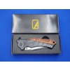 Image 1 : Alpha Outpost Wood & Black Metal Handle Folding Pocked Field Knife - Brand New! 