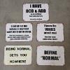 Image 1 : Set Of 5 Assorted Vintage Style Sarcastic Metal Tin Signs (10x7")