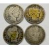 Image 2 : Lot of 8 Assorted Year 90% Silver Barber Quarters, FV $2.00
