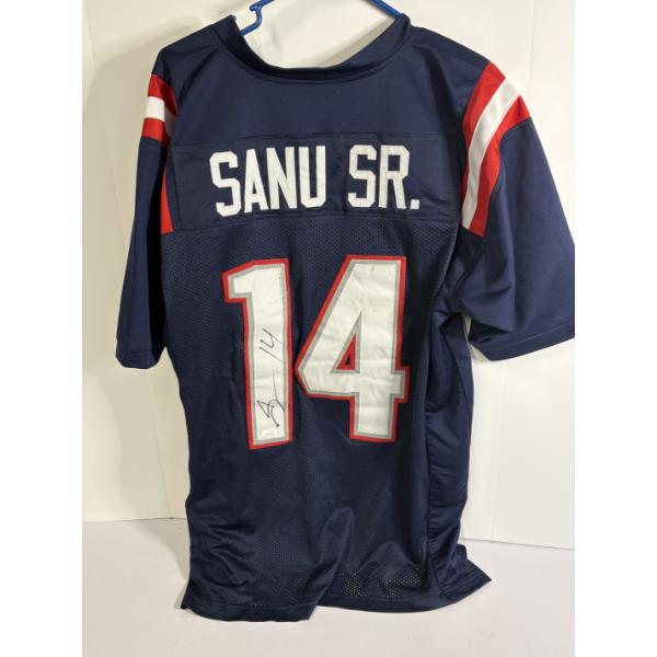 Autographed Mohamed Sanu Sr. New England Patriots Custom Jersey #14 - JSA Authentication - WIT012470