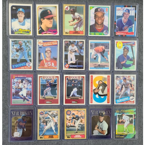 Lot of 20 Assorted Baseball Trading Cards Dating Back To 1980's! All in Top Loaders & In Great Shape