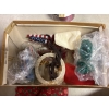 Image 2 : *Pick Up At Mantua Home-No Shipping Available* Box of Christmas Decor - Ribbon - Stocking and Tree 