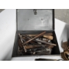 Image 2 : Lot of Assorted Tools, Parts, Sandpaper, Toolbox, and Small Storage Bin