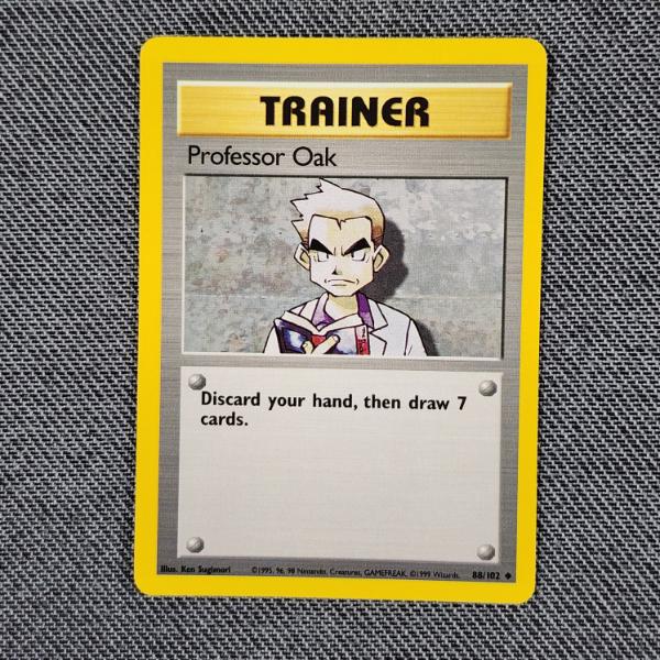 Professor Oak 88/102 Uncommon Trainer Vintage Base Set Pokemon Trading Card - Near Mint
