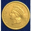Image 1 : United States 1856 Type 3 Indian Princess Large Head 90% Gold Dollar Coin - AGW: 0.0484oz