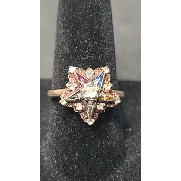 10K Gold Eastern Star Ring - Size 7 - Weight: 3.6g