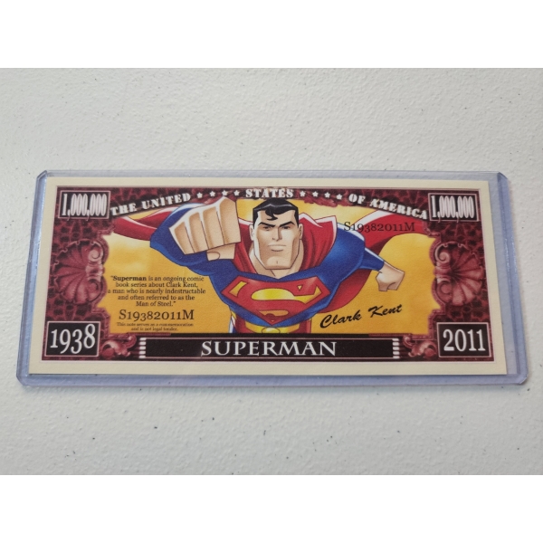 "The Man of Steel" Superman Million Dollar Bill - Mint Condition in Protective Holder