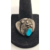 Image 1 : Sterling Silver Vintage Native American Navajo Ring With Turquoise - Size 11 - Weight: 14.2g