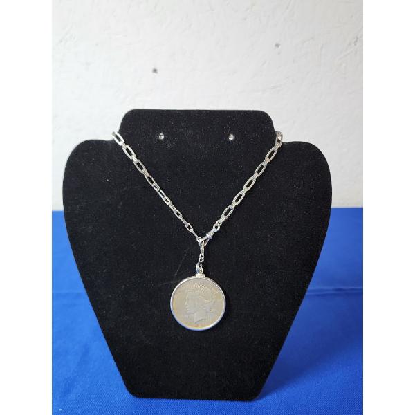1926 Silver Peace Dollar Coin on 13in Chain