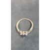 Image 5 : 10K White Gold Ring With Tanzanite And Diamonds - Size: 5.5 - Weight: 1.6g