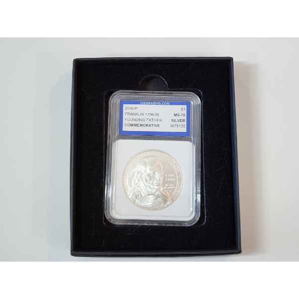 IGS MS70 2006-P Franklin 1706-06 Founding Father Commemorative Silver Coin 