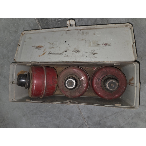 Vintage Smudge Pot Flare Set In Metal Box