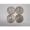 Image 2 : Four Assorted Years 90% Silver Washington Quarters - FV: $1.00