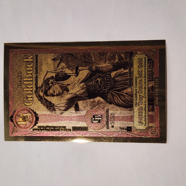 2026 Idaho 1/4 Goldback *Alpha Series* Justitia 1/4000oz 24K Gold Foil Note