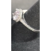 Image 3 : Women's Sterling Silver Ring With Clear Stones Size 6 & Sterling Silver Heart Necklace - Weight 5.3g