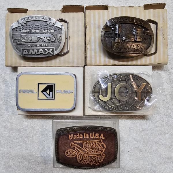 Vintage Industrial and Mining Employee Award Belt Buckles