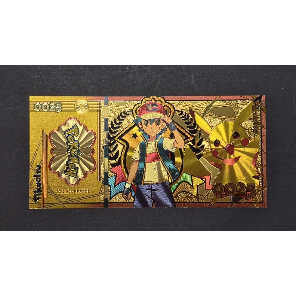 JAPANESE ANIME'   " POKEMON / PIKACHU "  GOLD FOIL - PURE 24K .999 FINE GOLD FOIL 