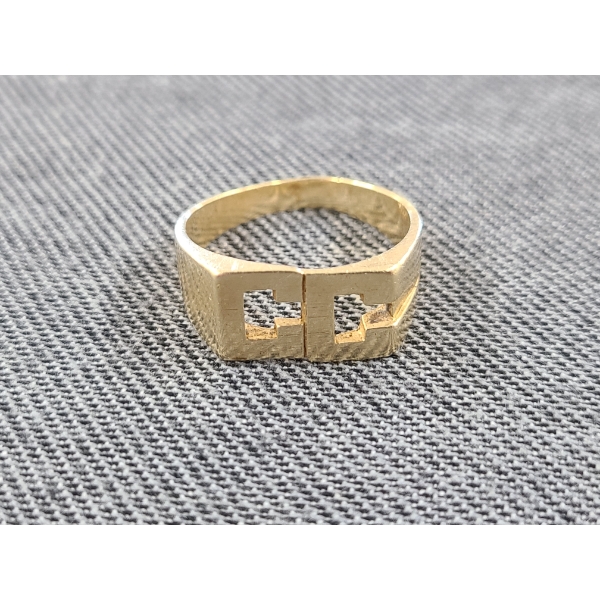 14K Gold "CC" Monogrammed Ring Weighing 9.5 Grams