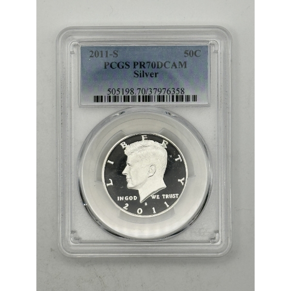 PCGS PR70DCAM 2011-S 90% Silver Kennedy Half Dollar
