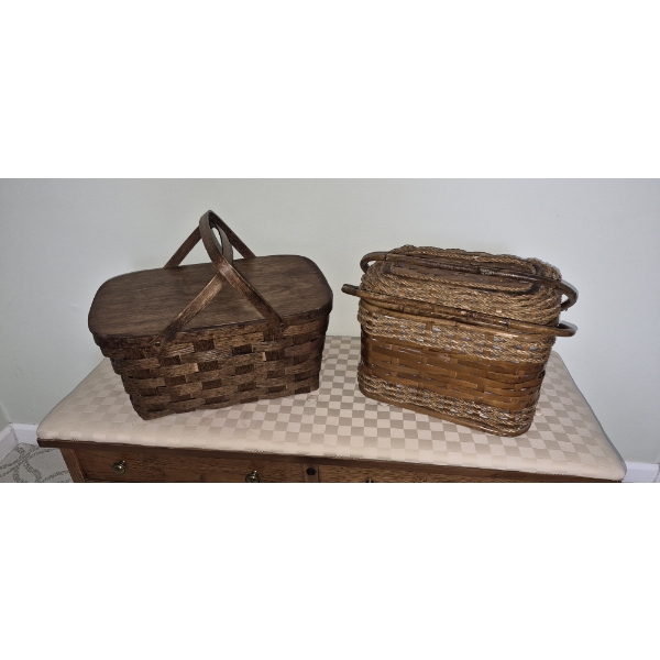 PICKUP IN NORTHFIELD - Pair Of wicker Baskets As Shown Excellent Condition - See Pics