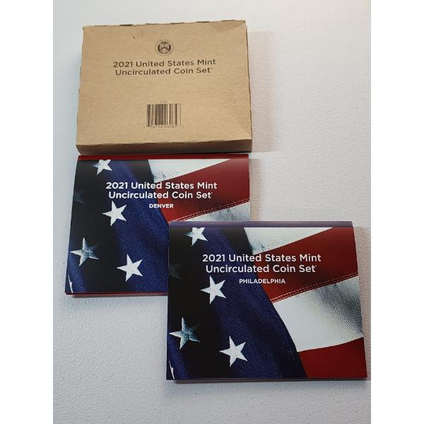 2021 P&D United States Mint Uncirculated 14-Coin Set - Original Packaging & CoA