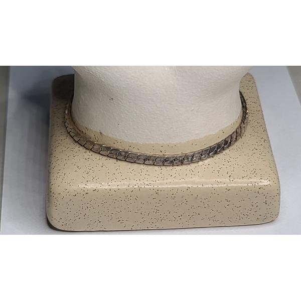 7" Sterling Silver Herringbone Style Bracelet - Weight: 4.3g