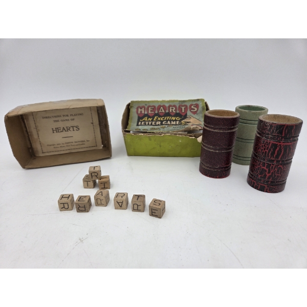 Nostalgic Vintage Parker Brothers Hearts Game With Original Box & Instructions For Play!