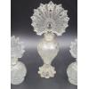 Image 5 : 3 Vintage Glass Perfume Bottles with Stoppers - Gorgeous Leaf Like Designs! 