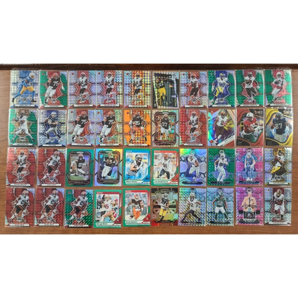 40 Assorted Near Mint Football Trading Cards Ft. Names Like Myles Garrett, George Kittle & More!