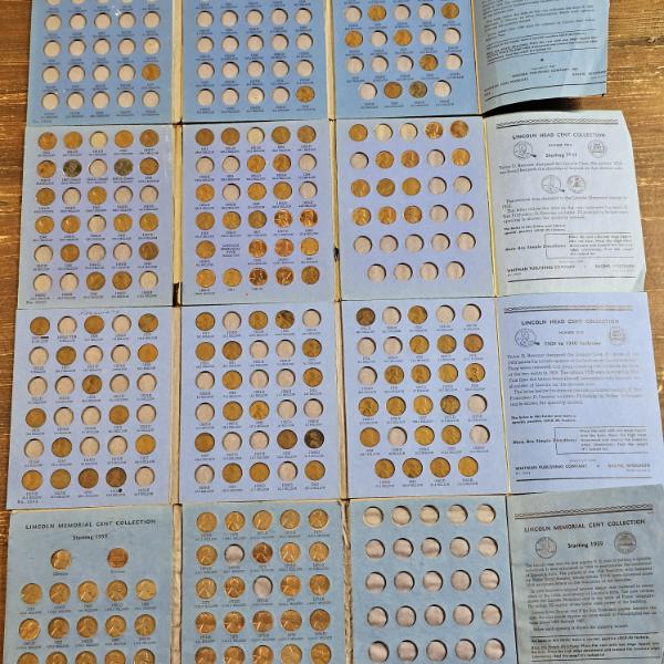 Collection of 4 Partially Filled Lincoln Cent Collection Books FV: $1.60