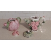 Image 2 : 2 Pieces - Decorated Porcelain Covered Jar & Teapot - Exc Condition