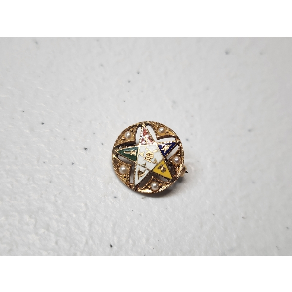 Vintage 14K Gold Eastern Star Pin - TW: 1.2g