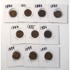 Image 1 : Lot Of (10) United States Indian Head Cents - Years 1880-1889