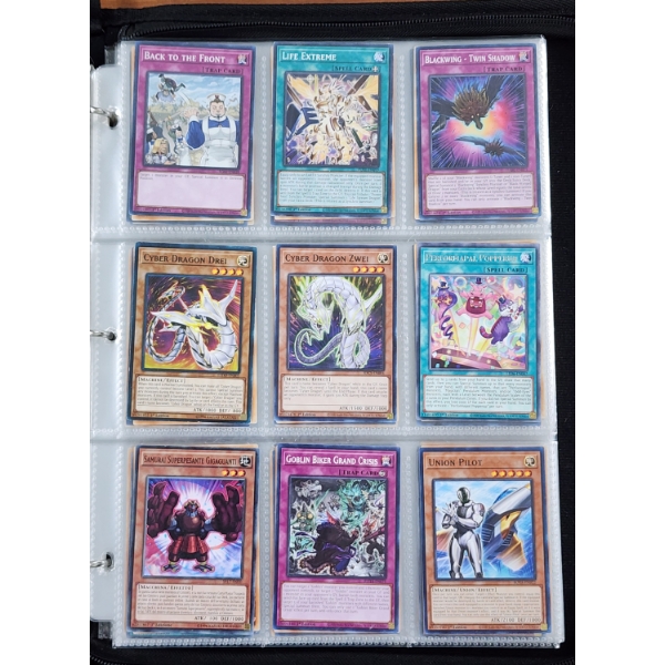 18 Asstd Yu-Gi-Oh Trading Cards Including Holo's ~ Binder Page, Various Years, Rarities & Conditions