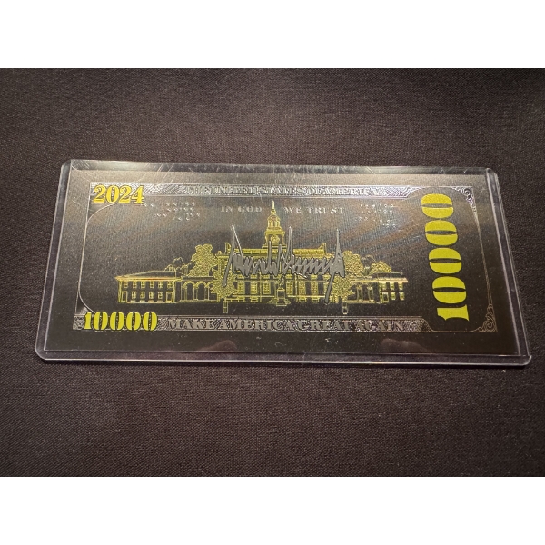 Rare Donald J. Trump $10,000.00 Bill Campaign Promotional Advertising Bill - Mint In Holder
