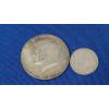 Image 1 : 1967 40% Silver Kennedy Half Dollar & 1960 Canadian Silver Dime- Face Value: U.S: 0.50 CA: 0.10