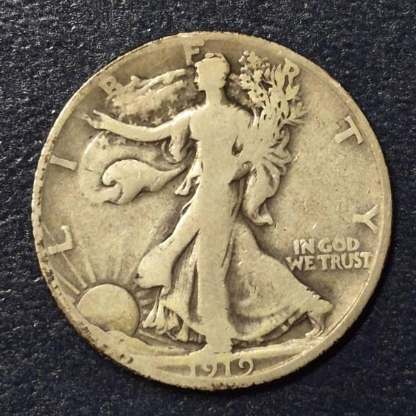 1919 S  Walking Liberty 90% Half Dollar - See Pics