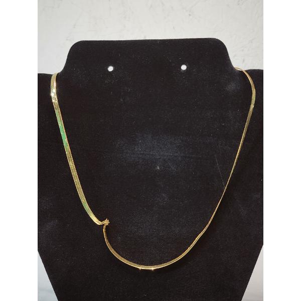 14K Yellow Gold Herringbone ~24" Necklace TW: 8.9g