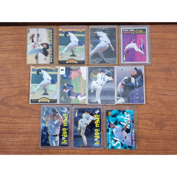 Collection of Assorted Hideo Nomo Baseball Trading Cards 