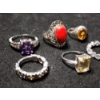 Image 5 : Lovely Sterling Silver Rings Including A Stunning Amber Stone Ring Weighing Total of 22.4 Grams