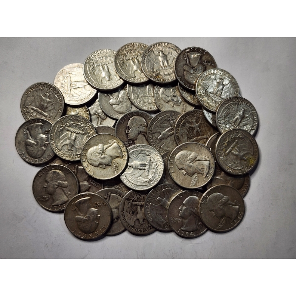 $10 Face Value in Assorted 90% Silver Washington Quarters 